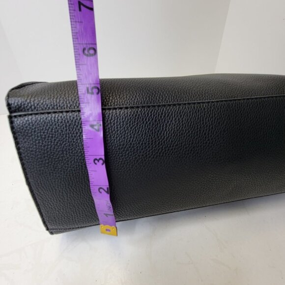 Black Shoulder Handbag with Long Handle Strap - Picture 6 of 16